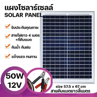 Strong แผงโซล่าเซลล์ 12V 18V (20W-50W) สายยาวสี่เมตร+ที่คีบแบต Solar Cell Panel พลังงานแสงอาทิตย์ So