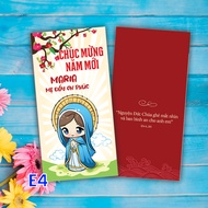 Set of 10 Catholic Red Envelopes model E4 - Praying for God to see and bestow peace for you