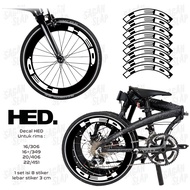 Decal Sticker HED 3 cm rim folding bike minion seli minivelo