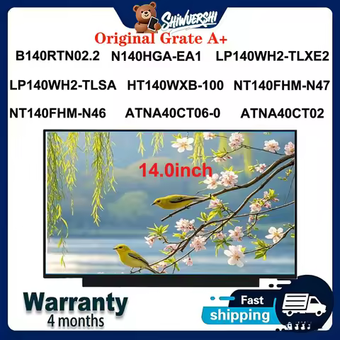 Original New A+ 14" Lcd Screen B140RTN02.2 N140HGA EA1 P140WH2 TLXE2 TLSA HT140WXB-100 NT140FHM N47 