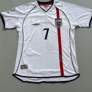 Genuine Umbro imported 2002 World Cup England Jersey Home 7 Beckham 10 Owen Retro Foot Mizuno style
