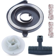 Recoil Rewind Spring Starter Pulley with Rope for Husqvarna 445E 450 455 460 Rancher 461 340 345 346