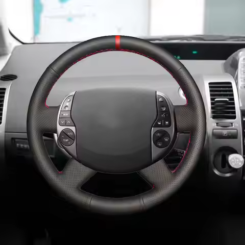 For Toyota Prius 20 XW20 2004 2005 2006 2007 2008 2009 Hand-stitch Car Steering Wheel Cover Perforat