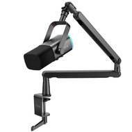 FIFINE ไมโครโฟน TAM8 Dynamic Mic w/Boom Arm(BM88) RGB