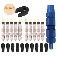 10pcs Valve Core for Presta,Valve Core Bike Bicycle Replacement with 2 Valve Core Remover Tools&10 V