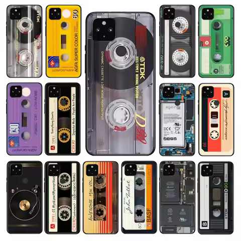 Cassette tape Battery Phone Case for Google Pixel 10 9 Pro XL 9A 8 7 6 Pro Pixel 8A 7A 6A Pixel 8 7 