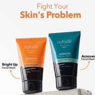 Nuface Nu Glow Men Bright Up Acnover Facial Wash/ | 100gr