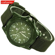 CRAFTSERIES Men Quartz Watch Nylon Watches Canvas Strap Casual Sports Wristwatch B3F4
