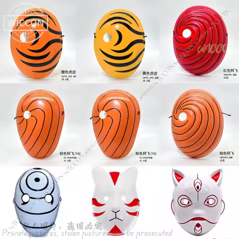 Uchiha Obito Cosplay Mask Ninja Japan Anime Cartoons Unisex Halloween Party Woman Man Mask Cosplay F