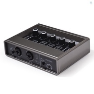 Audio Interface Professional Recording XLR Audio Interface DSP Reverb 48V Phantom Power Sound Card 16bit/48kHz Resolution Plug and Play for Music Recording Online Ka