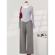 Áo tăm lạnh nữ CARDINA dài tay cổ tròn kiểu dáng basic 5AFD01