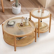 Japanese Style Minimalist Changhong Coffee Table Set Round Coffee Table Yue Bang Small Apartment Nor