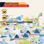 ORANGE Bedcover Set Sprei Bahan Katun Adem Motif Korean Aesthetic Murah Bedcover Set Sprei 160x200cm