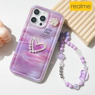 GANTUNGAN Softcase Lilac Mutiara Love HP Hanger For All Types of HP REALME C11 C12 C15 C21 C21Y C20 