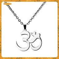 [xuqjtfxa] Stainless Steel Aum Om  Sanskrit Symbol Amulet Buddha Pendant Necklace