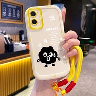 Case For OPPO A36 A76 A96 Small Coal Phone Silicone Shockproof Strap