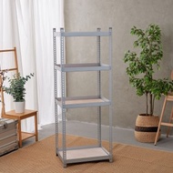 台灣製/優米/角鋼/夾板/ 鍍鋅/四層免螺絲角鋼架 四層 鐵架