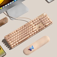 กล่องข้อพิมพ์แบบมีสาย HP Mechanical Gaming Keyboard Office Dedicated Retro round Key for Laptop Desk