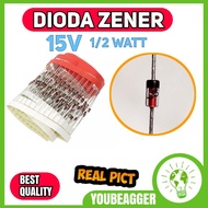 Diode zener 15v 1/2watt