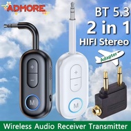 ADMORE Audio Receiver Transmitter, 3.5mm AUX Jack With Mic Airplane Wireless Adapter,  Hifi Stereo B