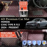 Top Carpet HONDA CIVIC TYPE R FL5 (2024-PRESENT) 6D PU Leather Car Carpet VIP Car Mat Floor Mat Alas