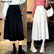 Chân Váy Dài BIGSIZE Midi Xòe Xếp Ly Lưng Cao Dáng Chữ A Công SởChân Váy Xếp Ly Dài chất tuyết mưa C