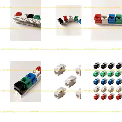 E21E 5-Pack CAT6 RJ45 Insert Keystone LAN Coupler Plug T568A/B Module Slot For Internet Ethernet Con