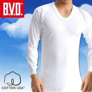 BVD 100%純棉U領長袖衫M~XL