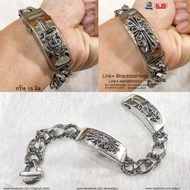 สร้อยข้อมือ 2หัว dagger Floral Cross สแตนเลสแท้ 100%