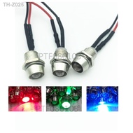 ►❁ 10-100pcs 5mm 12V colorful pre-wired LED Metal Indicator Pilot Dash Light Lamp Wire Leads