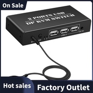DP KVM Switch Laptop KVM Switch 2 in 1 Out Switch 2 Port 8K@30Hz Displayport1.2 Switch 2 in 1 Out wi