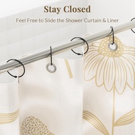 Shower Curtain Rings, Hooks Shower Curtain Rings Rust Proof, Anti-Drop Round Shower Rings for Curtai