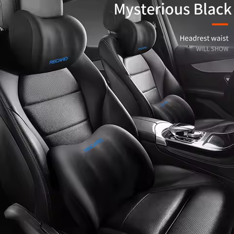 Memory Foam Car Logo Seat Headrest Lumbar Support Neck Cushion For Recaro Auto Styling Interior