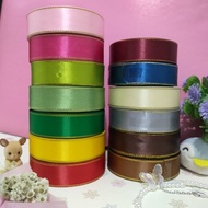 1 inch Gold List Satin Ribbon [5 yards, 10 yards, 20 yards]