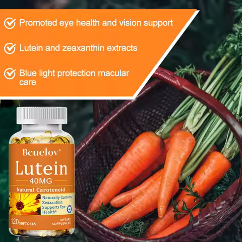 Natural Lutein 40 Mg, Antioxidant, Eye Health Supplement, Improves Dry Eyes, Promotes Vision and Eye