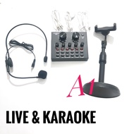 soundcard v8 lengkap dengan mic Mic Clip On Model Bando Microphone Kabel Rekaman Jack Audio 3.5mm
