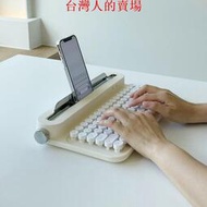 [電競鍵盤 機械鍵盤 遊戲鍵 盤韓國ACTTO平板電腦外接藍牙無線鍵盤 復古圓點打字機IPAD手機支架