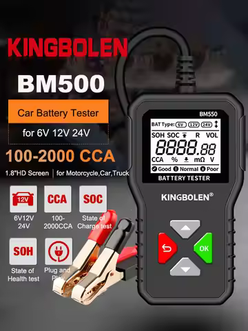 KINGBOLEN Car Battery Tester BM550 6V 12V 24V 100-2000CCA 2Ah-220Ah Battery System Detect Auto Batte