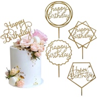 4 Designs Of Gold Cake Decoration Acrylic HAPPY BIRTHDAY Cake Decoration