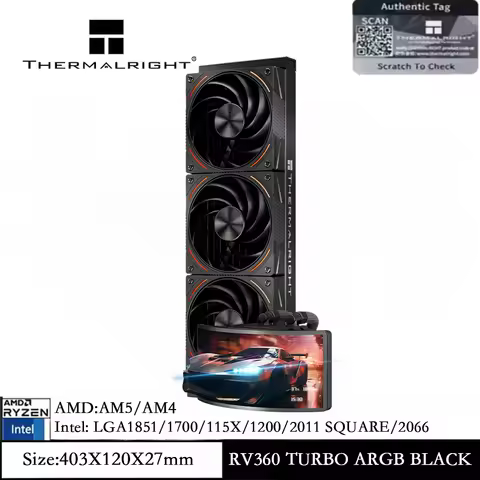 Thermalright Rainbow Vision 360 Turbo ARGB All-In-One Water Cooler 360mm, DIY Setup/6.67-Inch 2K Cur