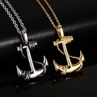 Sailing Style Heavy Metallic Anchor Necklace | Men Titanium Steel Pendant Pirates of the Caribbean E