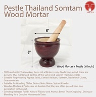 [TeoHin] Wood Mortar + Pestle Thailand Somtam Lesong Kayu Lesung Tumbuk Somtam Wooden Penumbuk Anak 