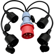 High Current CEE Adapter Distributor 32 A to 16 A 415 V Plug to 4 X 240 V Power Distribution Device 