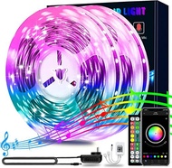 20PCS Paket Lengkap Strip LED RGB 5050 FULL COLOUR 5 Meter Sensor Musik