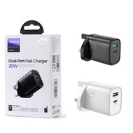 20W 迷你智能快速充電器Type C 20W Dual Port Fast Charger QC3.0+PD Portable Mini Fast Charger Block Cell Phone Wall Charger Adapter Quick Charging for iPhone 12/13 Series - Black / White JOYROOM JR-QP2011