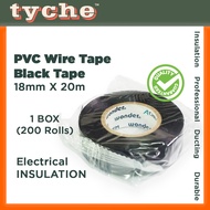 [1 Box] Black PVC Wire Tape / Insulation Tape / Black Tape / Electrical Tape 18mm X 20m / 250 Rolls