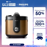 [Extra Potongan Hingga 100rb] Philips 2L Rice Cooker HD3138/34 - 400Watt Penanak Nasi Analog Bakuhanseki Inner Pot Gold emas mejikom magic com