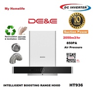 DE&E HT936 Kitchen Cooker Hood DC Inverter Motor 2050m3/hr Intelligent Boosting Gesture Control Circ