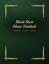 Blank Sheet Music Notebook (Green Cover): Journal for Taking Notes of a Vocal Part or String Instrum
