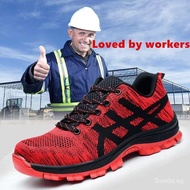 Size 36-50 ultra-light safety shoes breathable work shoes steel toe-toe anti-smashing anti-puncture wear-resistant air cushion safety shoes work shoes protective shoes steel toe-to